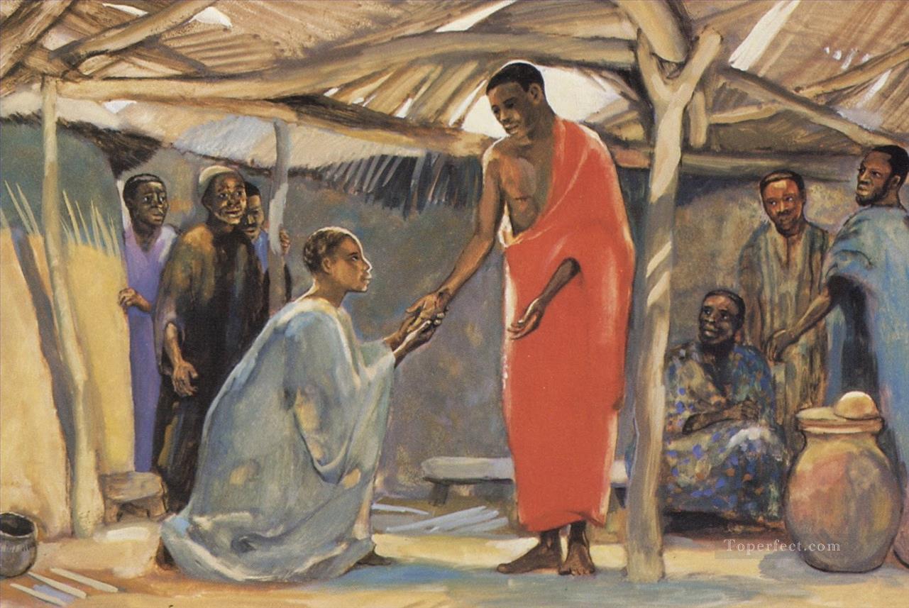 Jesús del cristiano religioso negro Pintura al óleo